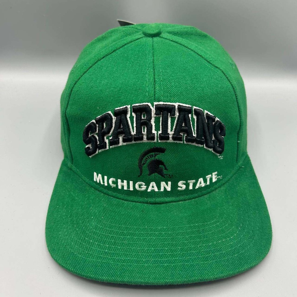 Vintage Michigan State Spartans Hat Men Green NCAA Super Sport Snap Back Cap New